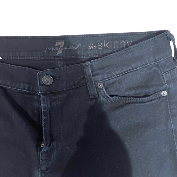 7 FOR ALL MANKIND The Skinny Black Jeans Five Pocket Zip Fly - Picture 6 of 6